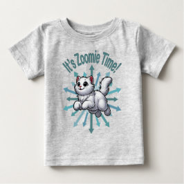 Camiseta É Zoomie Time White Cat
