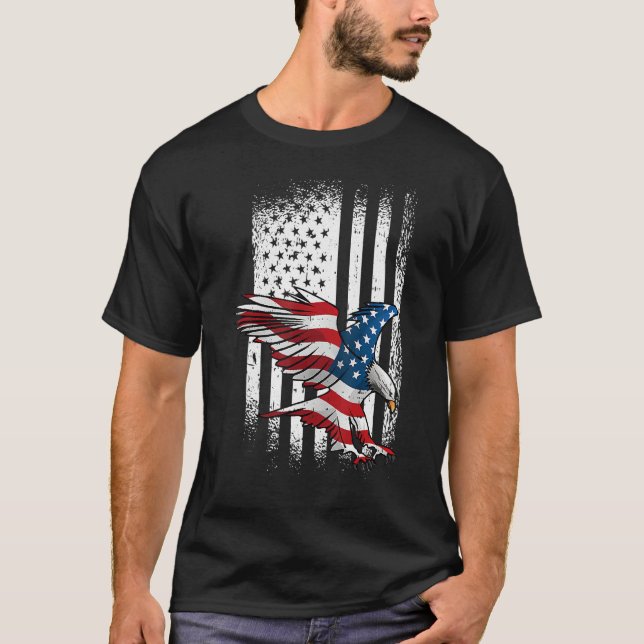 Camiseta Eagle 4th Of July Independence Day Patriotic Ameri (Frente)