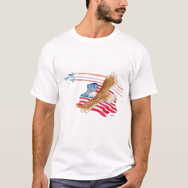 Camiseta Eagle and American Flag (Frente)