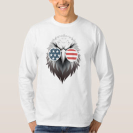 Camiseta Eagle Art com óculos de sol da bandeira americana