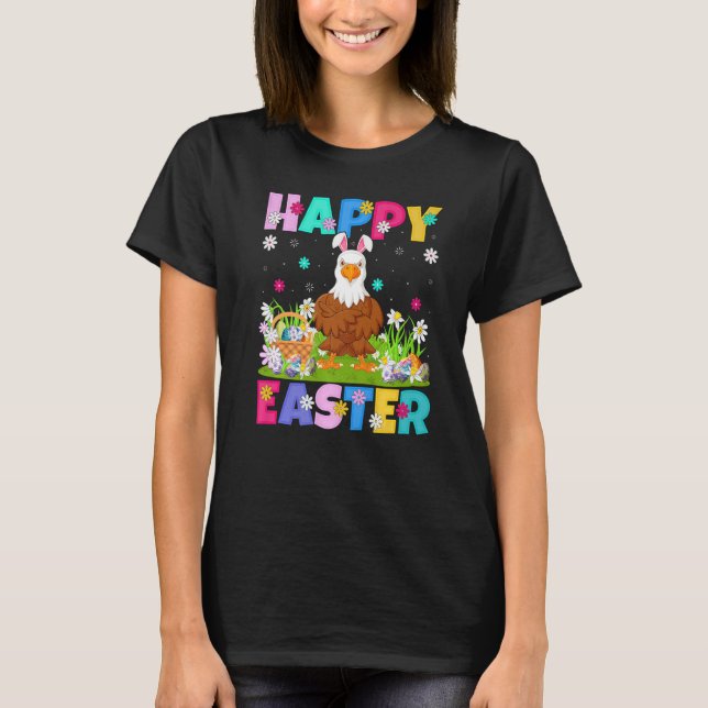 Camiseta Eagle Bird Felz pascoa Bunny Bald Eagle Páscoa Su (Frente)