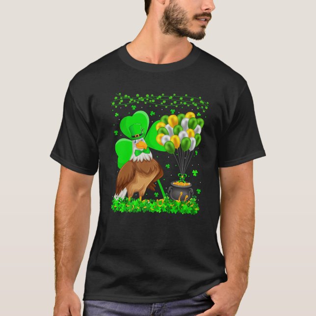 Camiseta Eagle Bird Lover Funny Shamrock Eagle Rua de Patri (Frente)