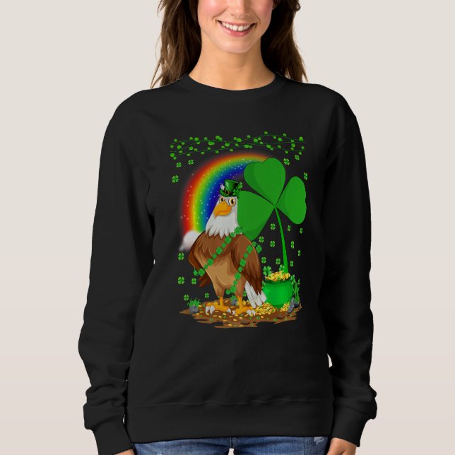 Camiseta Eagle Bird Shamrock Rainbow Eagle Rua Da Patrick (Frente)