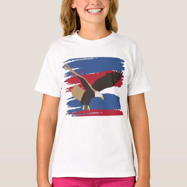 Camiseta Eagle Bird USA Bandeira Americana Patriótica (Frente)
