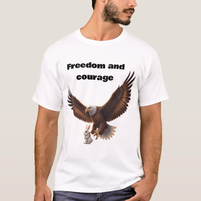 Camiseta Eagle Carrying Bunny – Inspirational Freedom Desig (Frente)