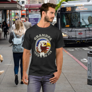 Camiseta Eagle Emblem USA Flag   Avô DD 214 Preto