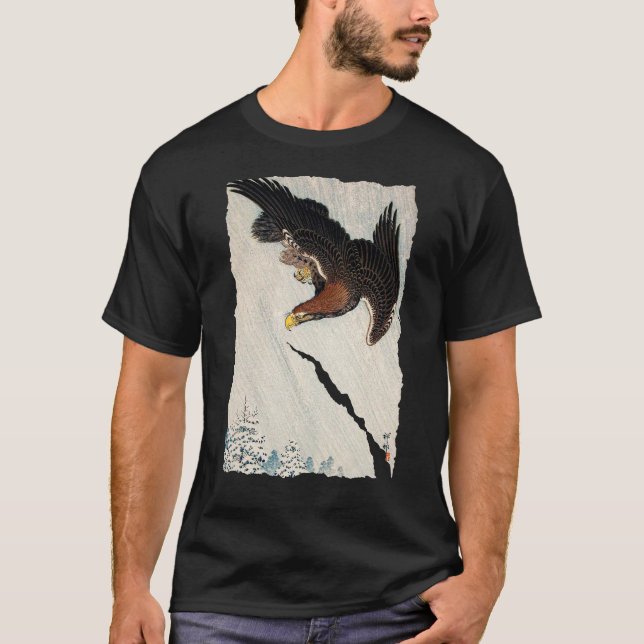 Camiseta Eagle Flying (1933) por Ohara Koson (Frente)