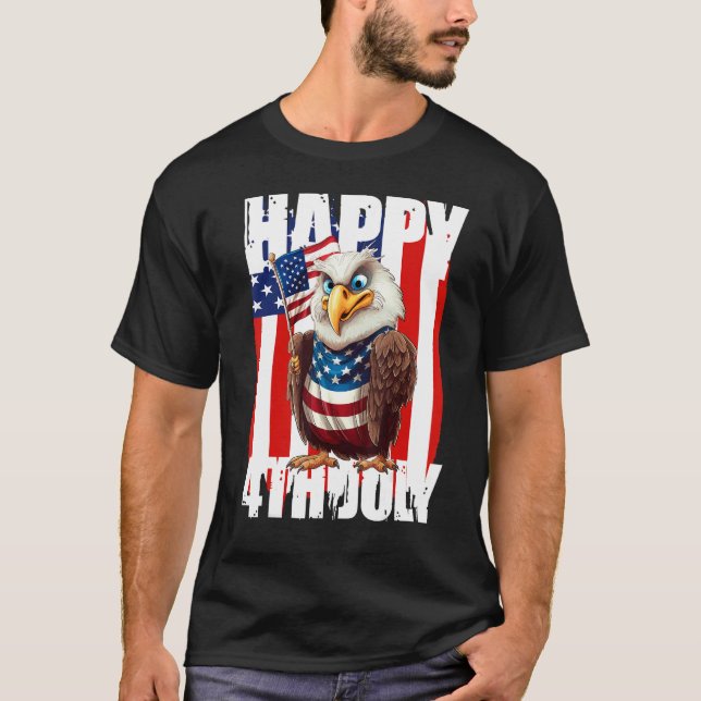 Camiseta Eagle Happy 4th Of July Patriotic American 1 (Frente)