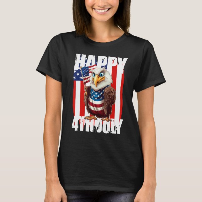Camiseta Eagle Happy 4th Of July Patriotic American 1 (Frente)