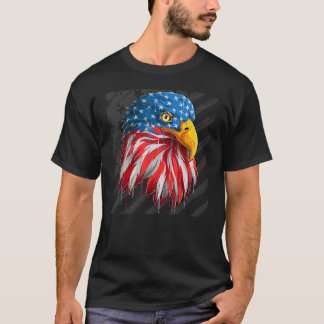 Camiseta Eagle Head American Flag Patriótico 4º De Julho De