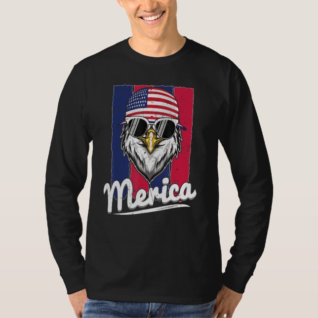 Camiseta Eagle Merican Flag Eagle Patriotic (Frente)