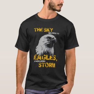 Camiseta Eagle Motif O Céu Pertence Às Águias
