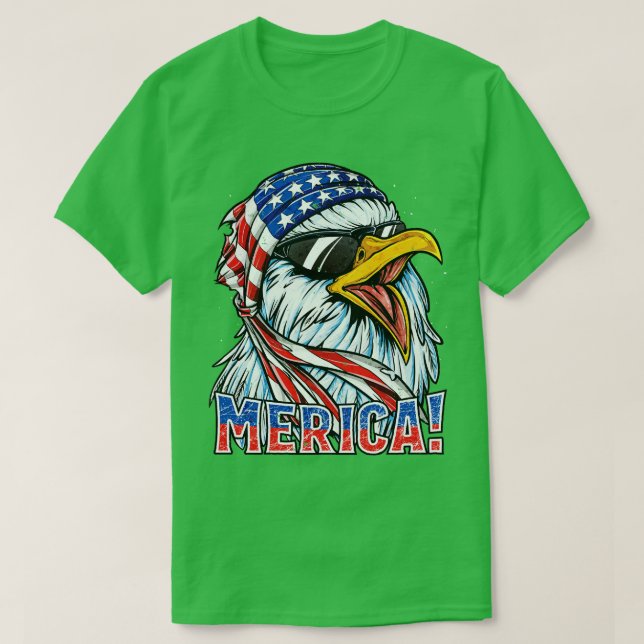 Camiseta Eagle Mullet 4 de julho American Flag Merica Men (Frente do Design)