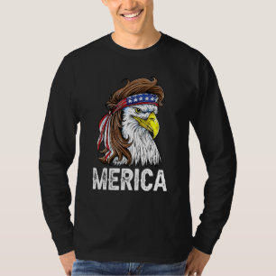 Camiseta Eagle Mullet 4 De Julho Dos Eua Flag Merica