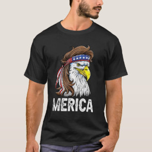 Camiseta Eagle Mullet 4 De Julho Dos Eua Flag Merica