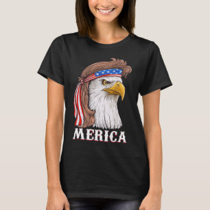 Camiseta Eagle Mullet 4 de julho EUA Flag Merica