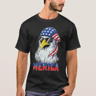 Camiseta Eagle Mullet 4 de julho EUA Flag Merica