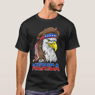 Camiseta Eagle Mullet Merica Men 4 De Julho Bandeira Americ