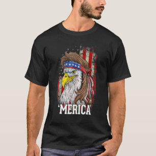 Camiseta Eagle Mullet Merica Men 4 de julho de 2011 Bandeir