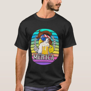 Camiseta Eagle Mullet Merica Mens Beer 4 de julho