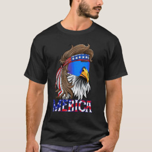 Camiseta Eagle Mullet Sunglass Merica 4 De Julho Usa Ame