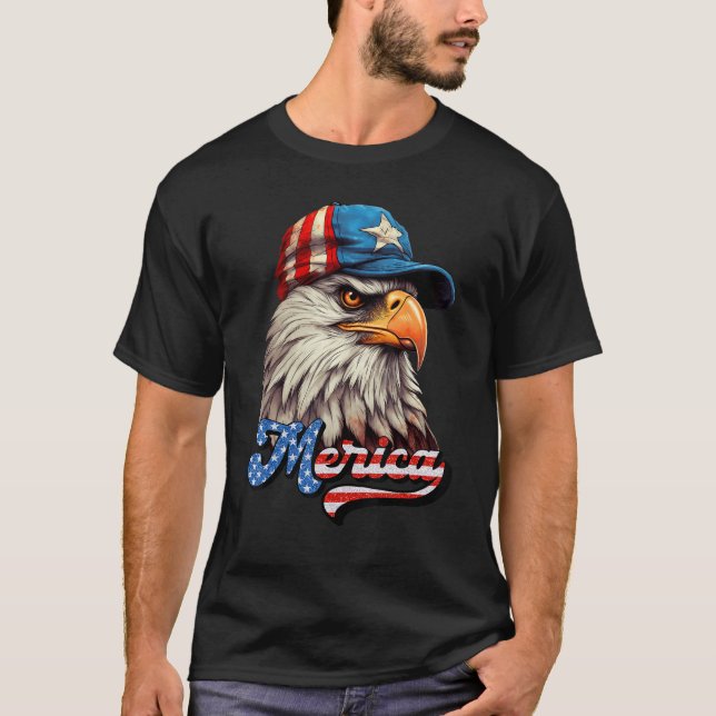 Camiseta Eagle Mullet Sunglasses Merica 4th Of July USA Ame (Frente)
