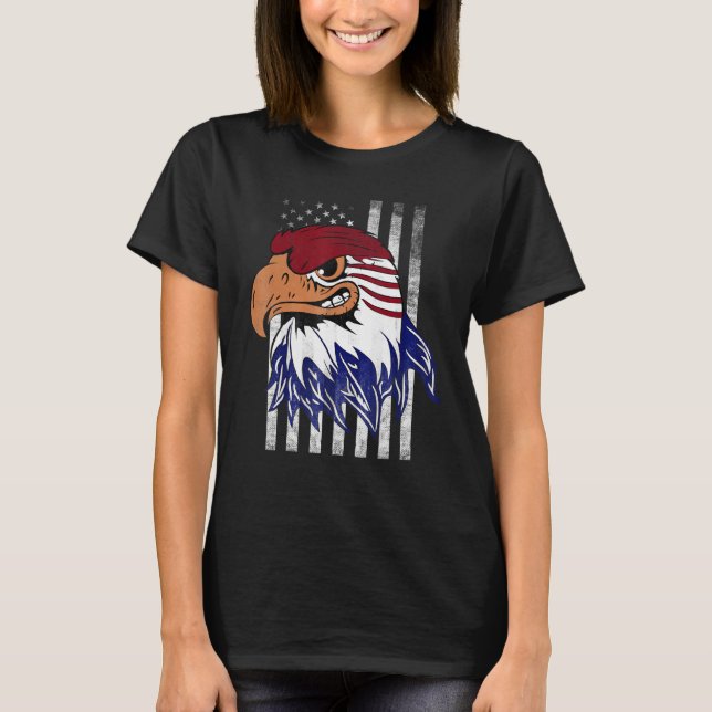 Camiseta Éagle Patriótica Usa Merica 4 De Julho Americano F (Frente)