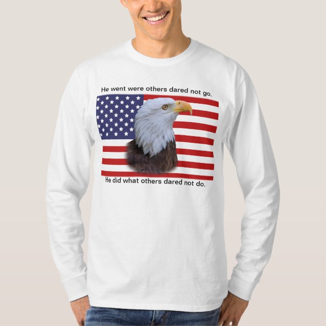 Camiseta Eagle patriótico e bandeira dos EUA (Frente)