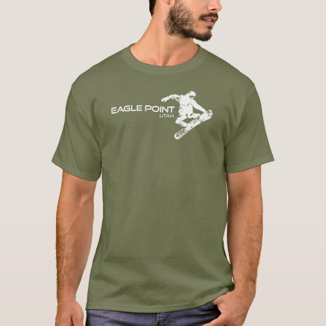 Camiseta Eagle Point Resort Utah Snowboarder (Frente)