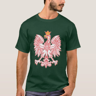 Camiseta Eagle polonês esboçado no vermelho