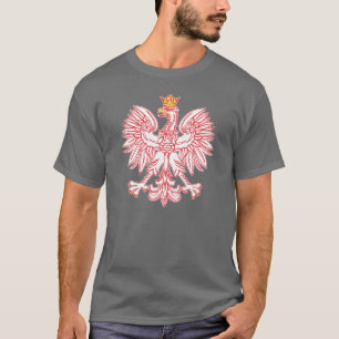 Camiseta Eagle polonês esboçado no vermelho