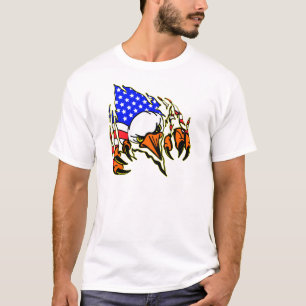 Camiseta Eagle Tearout com tatuagem da bandeira americana