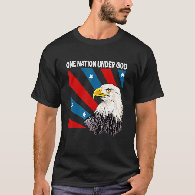 Camiseta Eagle Usa Christian Patriot America One Nation Und (Frente)
