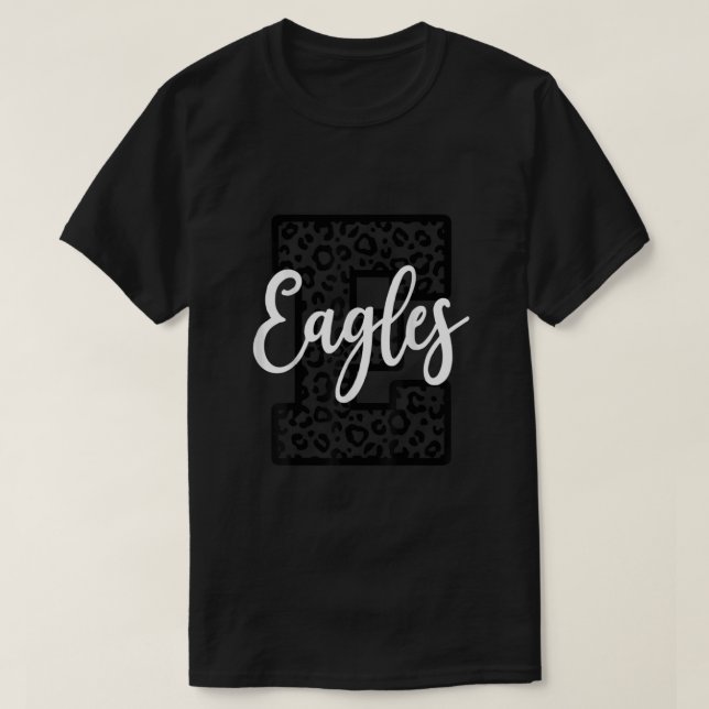 Camiseta Eagles School Spirit Mascot Leopard Cheer Game (Frente do Design)