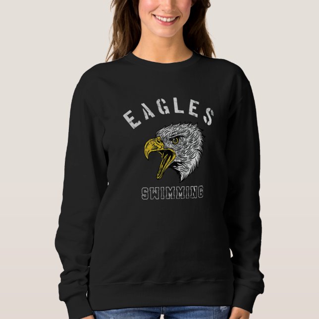 Camiseta Eagles Swimming School Spirit Team Mascot Game Nig (Frente)