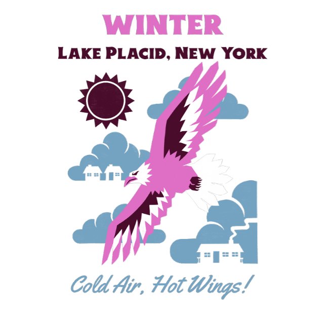 Camiseta Eagle's Watch: Campo de Selvagem de Inverno (Majestic eagle soars over a snow-covered camp, capturing the wild essence of a winter adventure.)