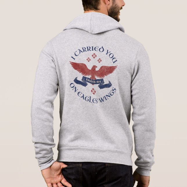 Camiseta Eagle's Wings Scripture Exodus 19:4 Red/Blue (Verso)