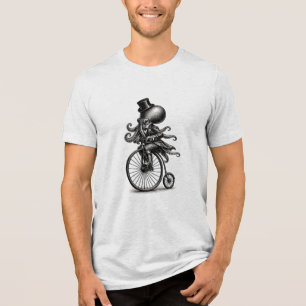 Camiseta eampunk Vitoriano Polvo Montando Penny Farthing Bi
