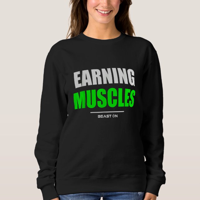 Camiseta Earning Muscles Gym Fitness Workout Bodybuilding G (Frente)
