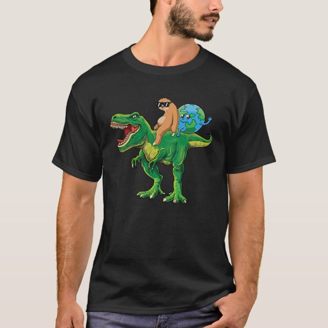 Camiseta Earth Day 2020 50th Anniversary Sloth Rex Boys (Frente)