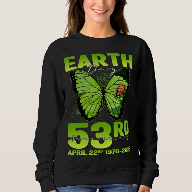 Camiseta Earth Day 53rd Anniversary Silhouette Of Butterfly (Frente)