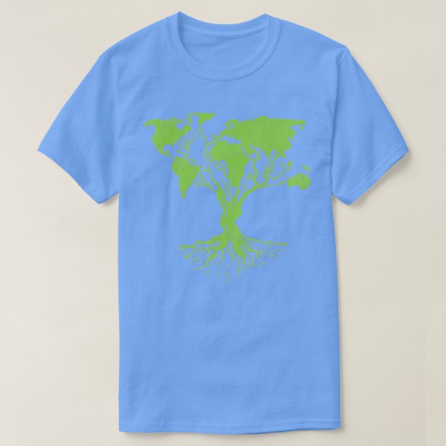 Camiseta Earth Day  Cute World Map Tree Pro Environment Pla (Frente do Design)