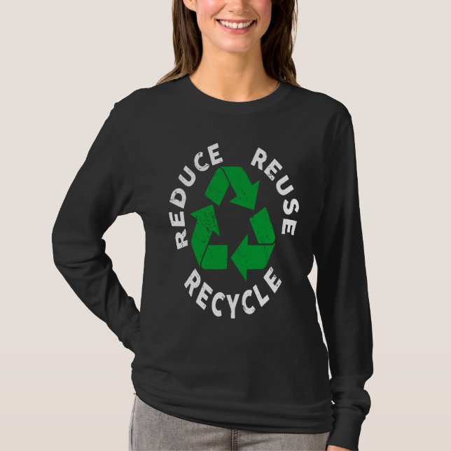 Camiseta Earth Day Reduce Reuse Recycle Awesome Recycling (Frente)