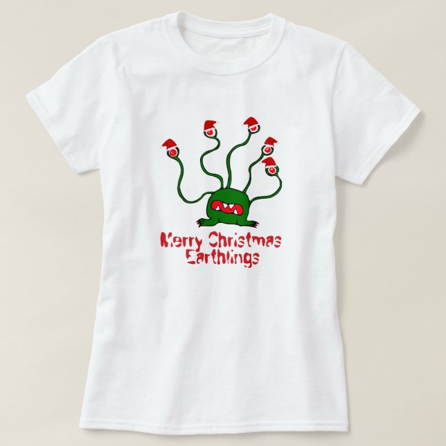 Camiseta Earthlings do Feliz Natal (Frente do Design)