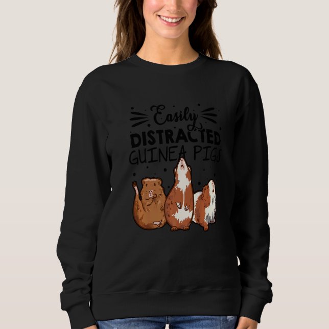 Camiseta Easily Disctracted By Guinea Pigs Animal Lover Pig (Frente)