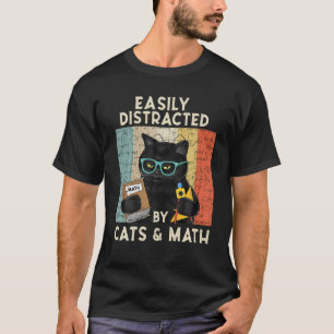 Camiseta Easily Distracted By Cats And Math -Cat