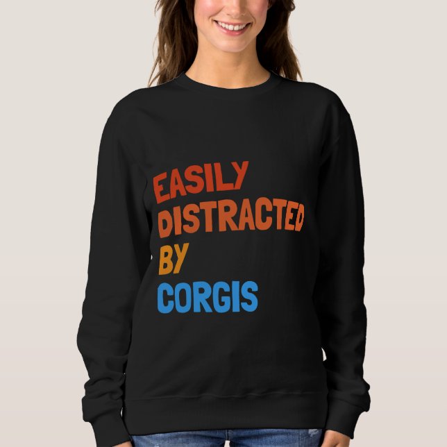 Camiseta Easily Distracted By Corgis Funny Dog (Frente)
