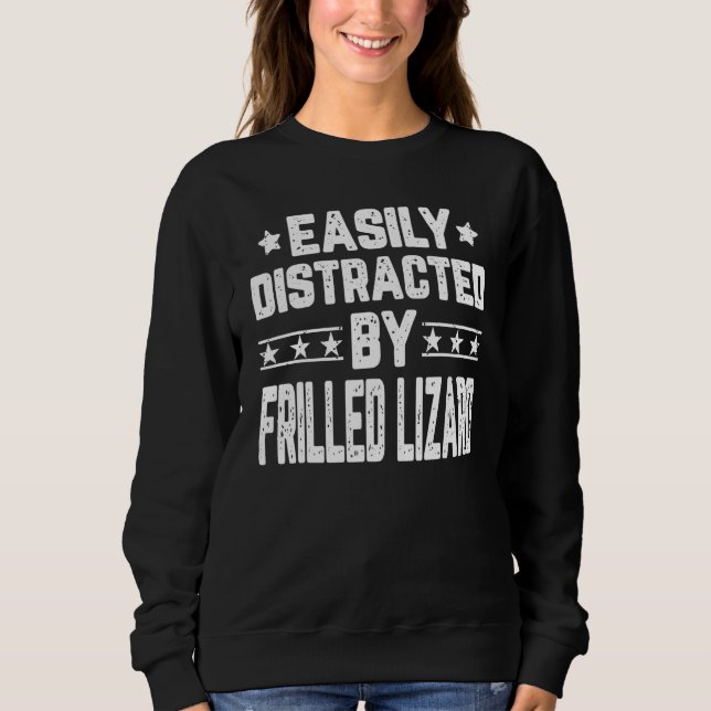 Camiseta Easily Distracted By Frilled Lizard   Reptiles (Frente)