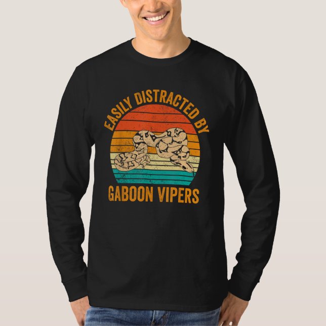 Camiseta Easily Distracted By Gaboon Vipers Retro (Frente)
