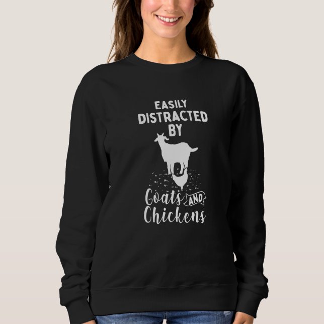 Camiseta Easily Distracted By Goats And Chickens (Frente)